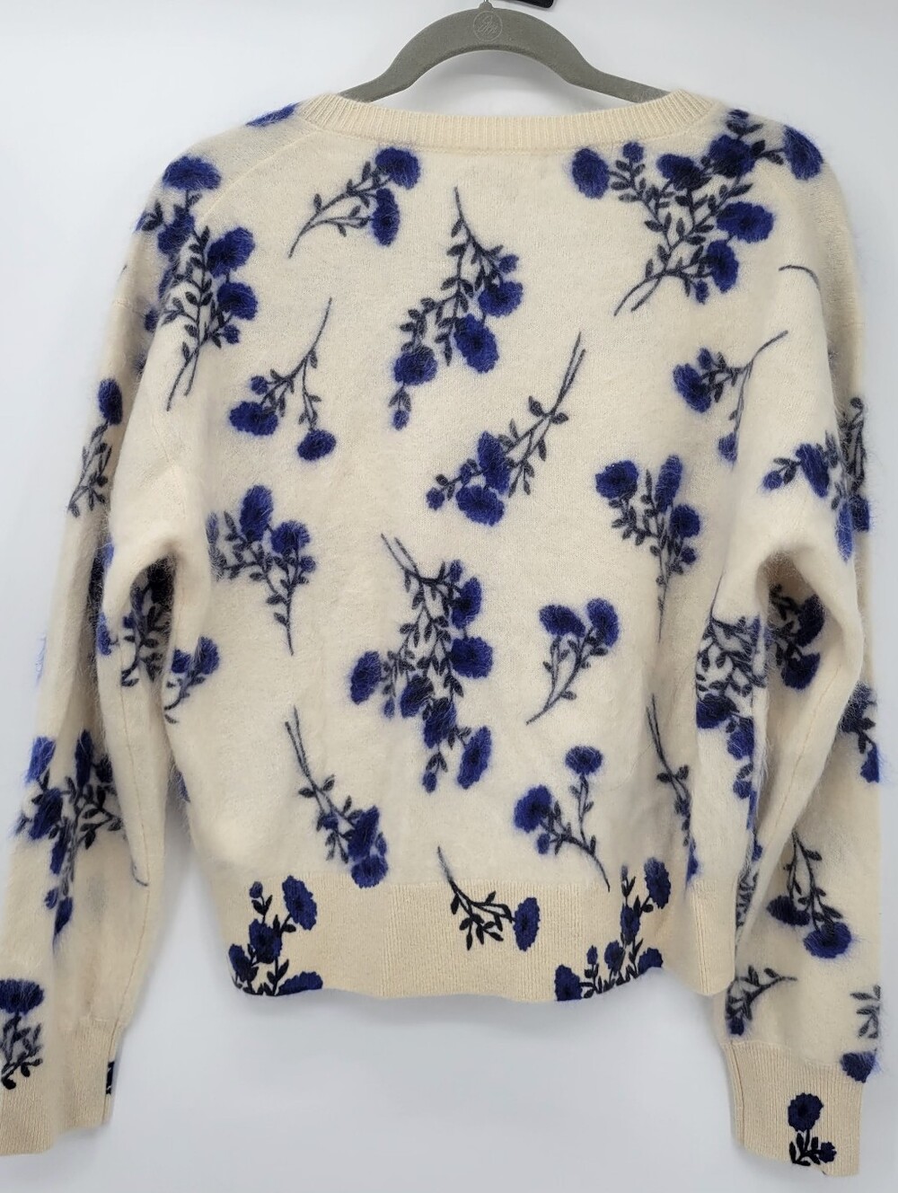 J Crew Brushed cashmere V-neck sweater in toile floral print CO333 Size XS NWT - Picture 4 of 6